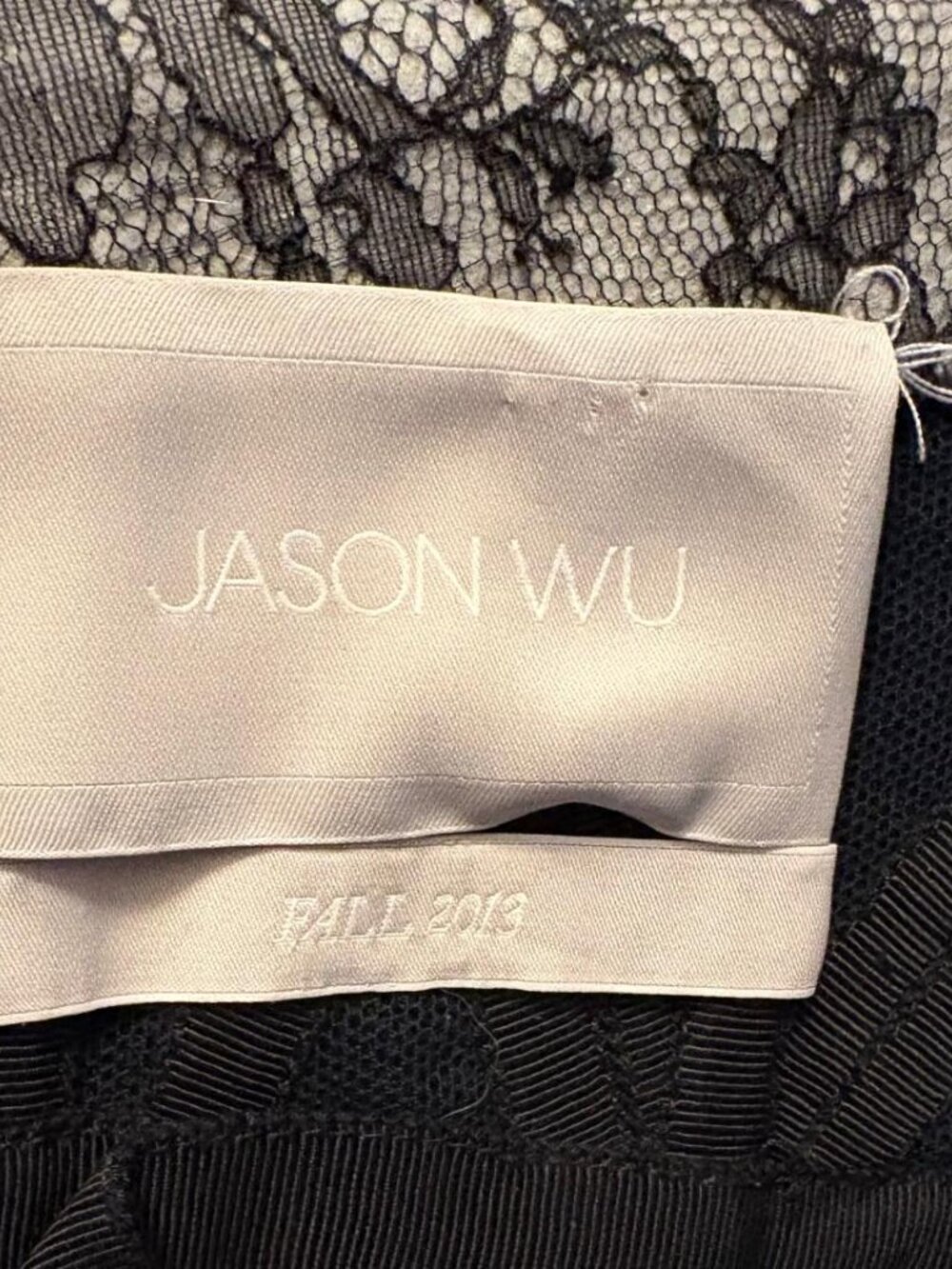 Jason Wu Black Lace Overlay Strapless Dress Size 4. There is NO BELT w/dress - Picture 4 of 5